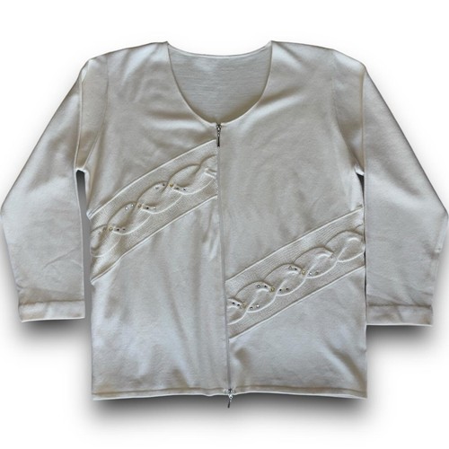 Vtg cream cable knit cardigan - cream,