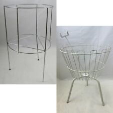 Wireframe Bin Basket Shop Display Retail Fittings Storage White Metal Wire