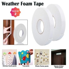 2pcs Weather Foam Tape Draught Excluder Seal Strip Insulation Window Door UK