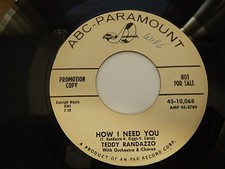 Teddy Randazzo - How I Need You / You Don't Care Anymore, 7", (Vinyl)
