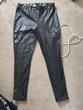 Pull On Faux Leather Trousers
