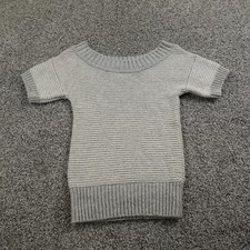 American Eagle Sweater Womens S Gray Wool Angora Rib Knit Fisherman Sweatshirt