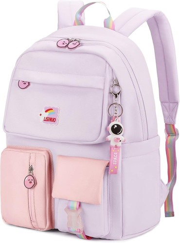 Cute purple school backpack - purple,