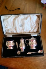 1925 Silver Cruet Set - Boxed