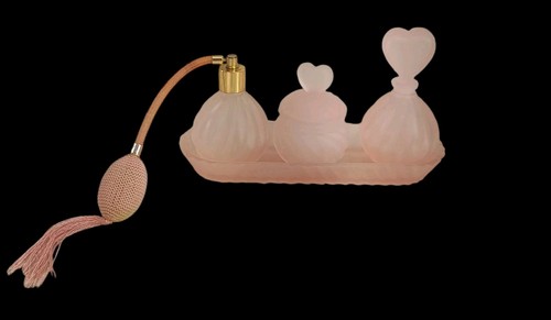 Vintage pink frosted perfume - pink,
