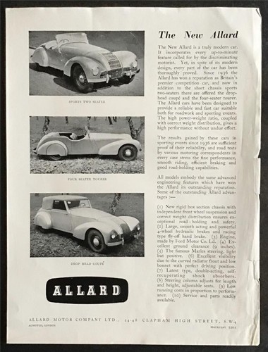 Allard car range sales - allard,