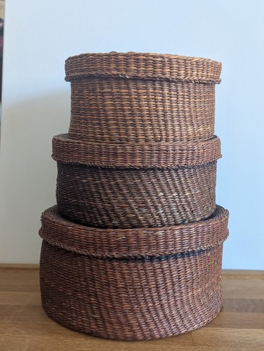 Set nesting round wicker - 3,
