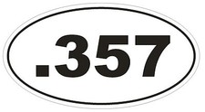 .357 Magnum Oval Bumper Sticker or Helmet Sticker D1973 Euro Oval Guns Weapons
