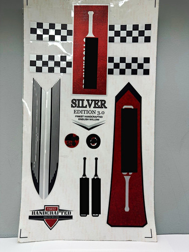 Cricket bat sticker - bat, silver
