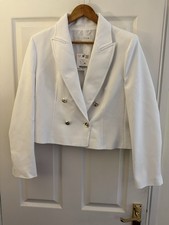 Zara White Cropped Blazer with