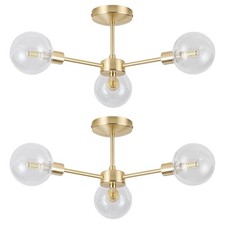 Set of 2 Satin Brass Gold with