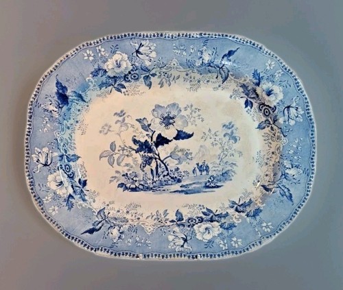 Victorian meat platter blue - victorian, &