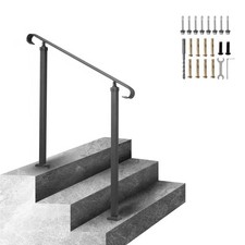 VEVOR Wrought Iron Handrail Outdoor Handrail Fit 1 to 3 Steps Stairs Handrail