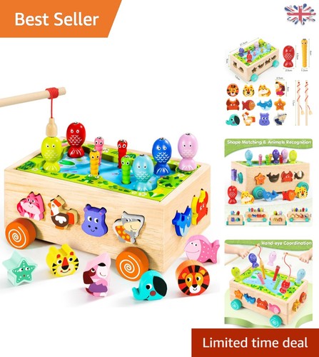 Wooden montessori fishing game - montessori,