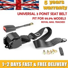 Classic Car Universal 3 Point Retractable Black Seat Belt -Car, Van, Coach 3.6m
