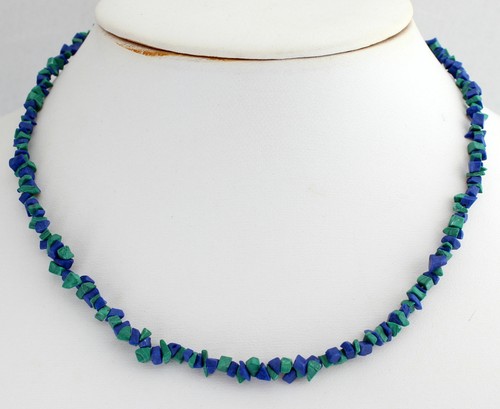 Malachite azurite necklace - azurite,