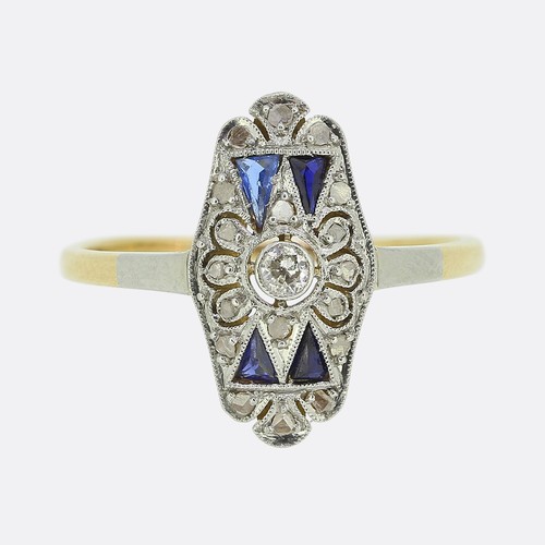 Art deco sapphire and diamond - art,