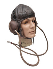 WW2 RAF B-type flying helmet Sz3 & MKIV goggles guide plates