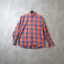 Viyella Casual Shirt Mens M Blue Red Check Cotton Long Sleeve Collared Country