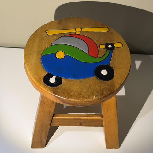 Childrens wooden stool - wooden,