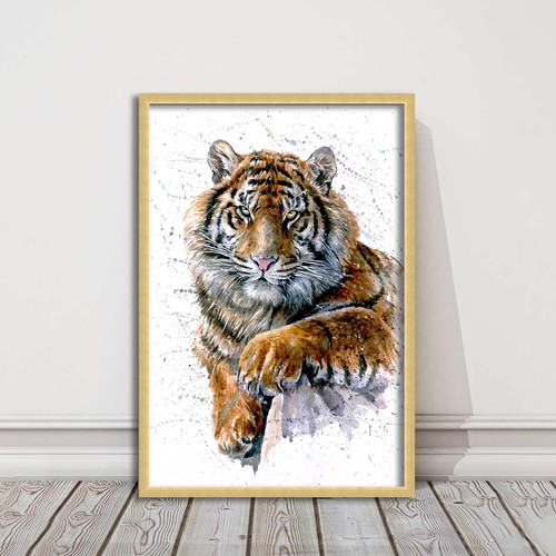 Tiger portrait painting with