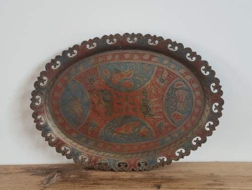 Vintage brass tray - vintage,