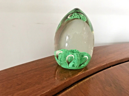 Heavy glass paperweight green - heavy,