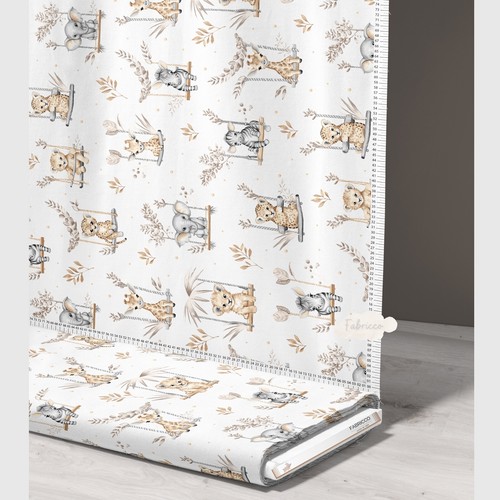 Safari animals fabric kids - kids,