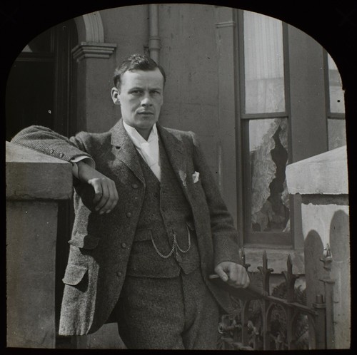 Magic lantern slide man - magic,