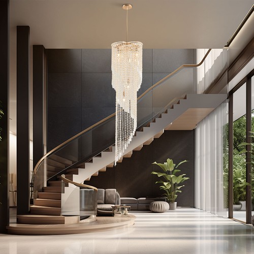 Spiral crystal chandelier - crystal,