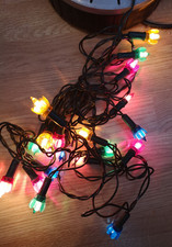 1970/80s Vintage Retro Petal Christmas Tree Fairy Lights x 20 multicolour