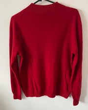 Red wool woman jumper size 12 size M long sleeve high round neck BNWT