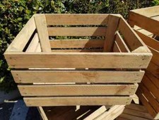 Wooden Crate Boxes Storage Apple Fruit Plain Wood Box Craft Crates - 4 Slatted