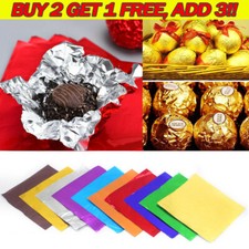 100pcs Chocolate Foil Paper Aluminum Wrappers Candy Sweets Package Wedding Decor
