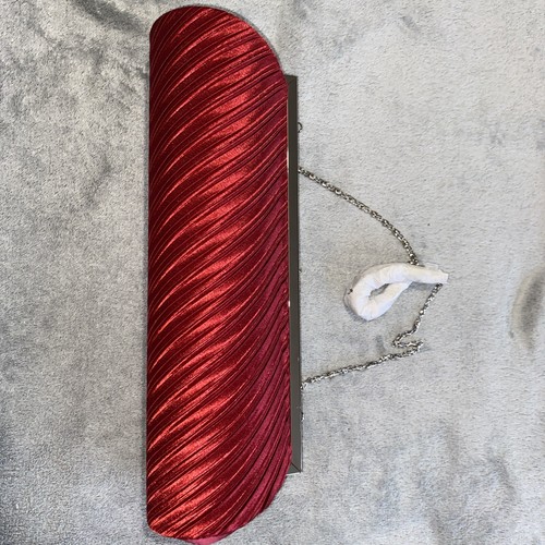 Red crimson clutch strapped - red,