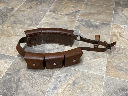 Swiss army bandolier - army, leather