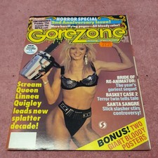 1990 Gorezone Magazine 13 Scream Queen Linnea Quigley With Posters NM