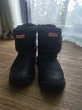 Hunters Kids Black Unisex Wellies Boots Size UK 12