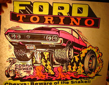 FORD TORINO MUSCLE CAR VINTAGE 1970's IRON ON TRANSFER -NICE, B-26