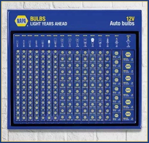 Napa 12v bulb display - napa,