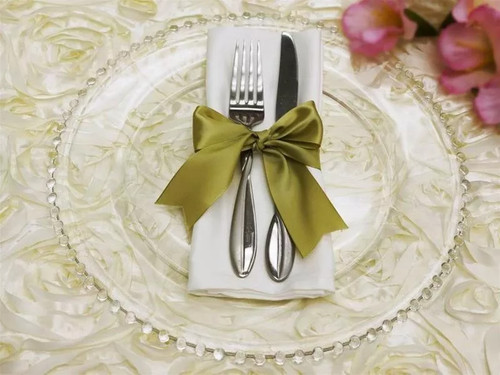 Glass clear beaded charger - glass,