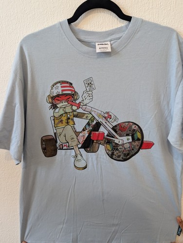 Gorillaz light blue graphic - gorillaz,
