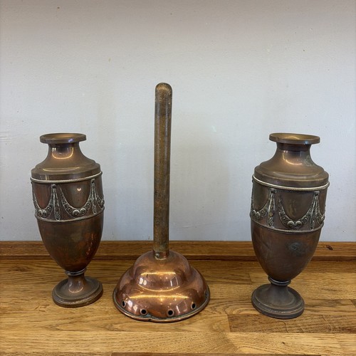 Pair antique copper art - pair, of