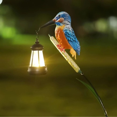 Solar kingfisher garden light - kingfisher,