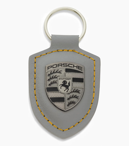 Porsche leather crest keyring - porsche,