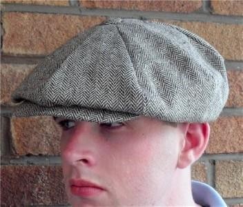 Flat cap hat - flat, grey