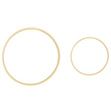 2Pcs Wooden Circle Round
