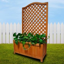 Garden Wooden Planter Trellis Box Lattice Plant Climbing Patio Flowerpot Bed