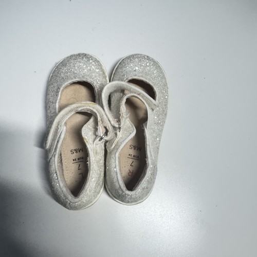 Kids white glitter mary - m&s,