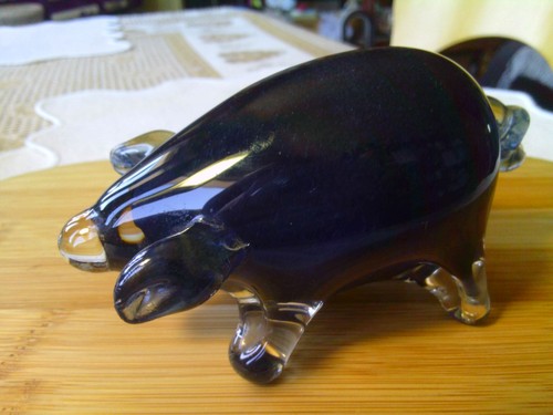 Hand blown glass blue - hand,